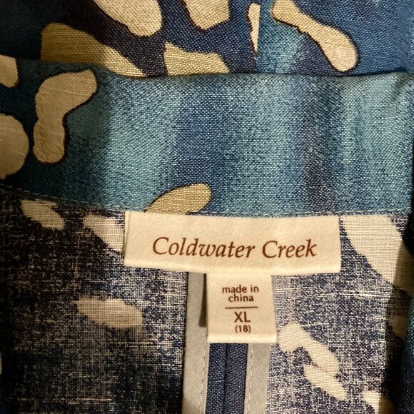 Polished Weave, Linen Blend Jacket in Shades of Blue & Beige - Picture 3 of 4